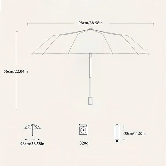 Paraguas Plegable Resistente Al Viento - Mod. 198