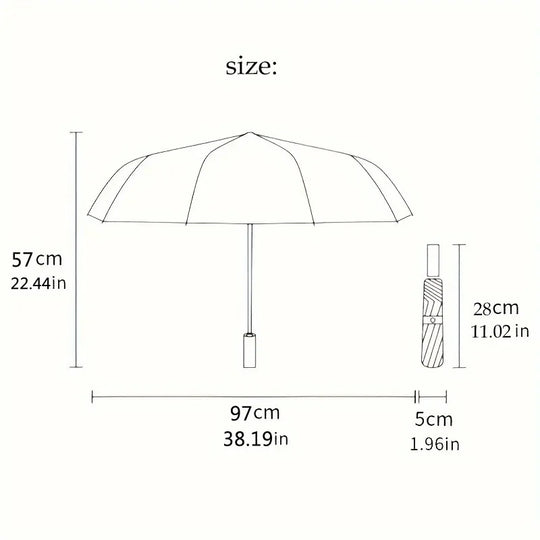 Paraguas Plegable Resistente Al Viento - Mod. 132