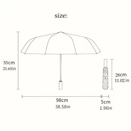 Paraguas Plegable Resistente Al Viento - Mod. 13